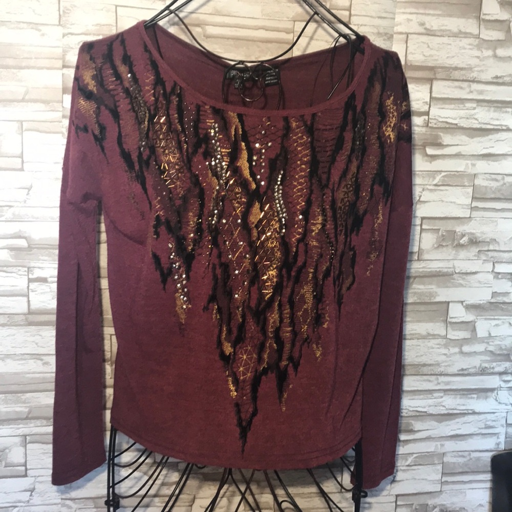 Miss me sequin lace back detail blouse